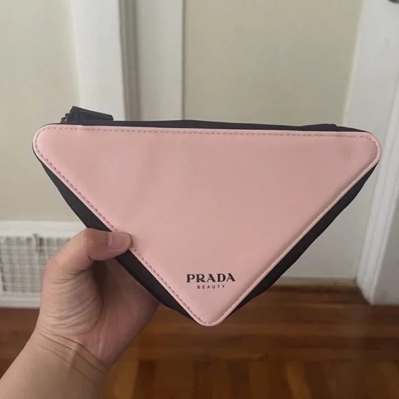 Prada | Bags | Nwot Prada Pink Triangle Pouch | Poshmark